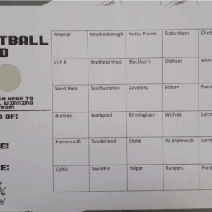 Football Fundraising Scratch Cards 30 Team With Random Winner